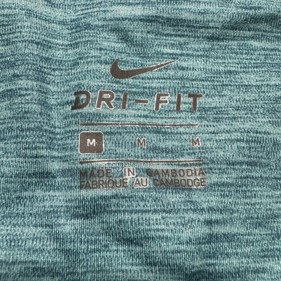 Nike Legging‎ Pants Women Medium Dri Fit Teal Solid Athletic Ankle Pull On - Picture 3 of 8